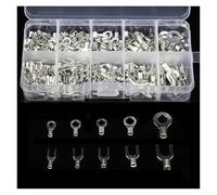 RNUMLIGH Kit assortimento di terminali in ottone a U con forcella ad anello non isolati da 320 pezzi, connettori for cavi, a a crimpare