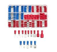 RNUMLIGH Kit Assortito di terminali Freddi isolati 100 Pezzi Terminali a Forcella Tipo U Connettori Cavi elettrici Connettore a crimpare ad Anello a Forcella