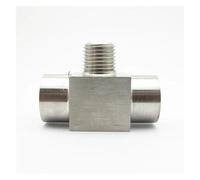 RNUMLIGH M14 M16 M20 1/8" 1/4" 3/8" 1/2" 3/4" BSP Female Thread 304 Stainless Steel Tee Type 3 Way High Pressure Pipe Fitting Connector(F-M-F,1/2")