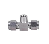 RNUMLIGH M16x1.5mm bspt M10/14/16/20 Female 6 8 10 12 14mm Tube OD Tee 3 Ways Compression Union Pipe Fitting Connector Stainless(10mm)