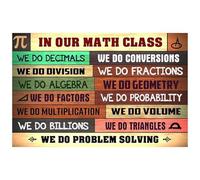 RNUMLIGH Math Teacher Resources Educational Posters for Classroom Decor Middle High School Algebra Geometry Wall-Art(Unframed,12x18inch(30x45cm))