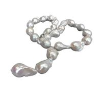 RNUMLIGH Matrimonio Nucleato Naturale Flameball Perla Barocca Rosario Collana Ciondolo Sposa Gioielli 19"
