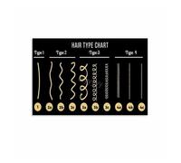 RNUMLIGH Metal Hair Chart Sign for Wall All Curl Types Guide Texture Reference Educational Salon Decor Beauty Room Art (8 X 12 in)