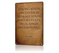 RNUMLIGH Metal Sign Strong Minds Discuss Ideas School Tin Panel For Lounge Restaurant Classroom Wall 8 X 12 inch