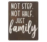 RNUMLIGH Modern Family Metal Tin Sign Blended Not Broken Loved Simple Typography for Bathroom Dorm 8 X 12 in