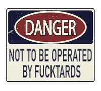 RNUMLIGH Office Workshop Humor Vintage Metal Tin Sign Operated By Experts Only Funny Warning for Garage Man Cave Wall Decor 8 X 12 inch