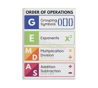RNUMLIGH Order of Operations Chart Math Classroom Decor Poster with PEMDAS and GEMDAS Guide for Teachers Students and Homeschool Parents 8 X 12 in