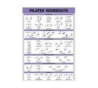 RNUMLIGH Pilates Workout Poster Exercise Chart Mat Exercises Guide for Home Studio Gym Wall-Art Decor(Framed,08x12inch(20x30cm))