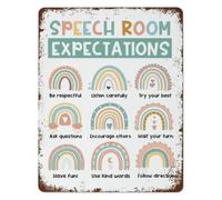 RNUMLIGH Rainbow Speech Sign Metal Signs 12x8 Inch