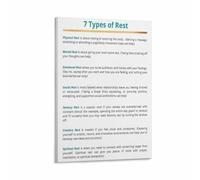 RNUMLIGH Restorative Rest Chart Poster, 7 Types for Self Care and Emotional Wellness, Inspirational Art Print for Therapist, Office, Home(Unframed,16x24inch(40x60cm))