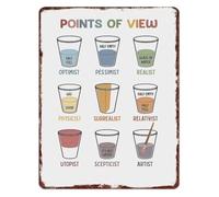 RNUMLIGH Retro Different Viewpoints Funny Metal Sign Decor 12x8 Inch