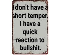 RNUMLIGH Retro Metal Sign I Dont Have A Short Lived Personality Bold Statement For Home Office Living Room Game Fun Self Expression Art 8 X 12 inch