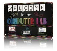 RNUMLIGH Retro Tin Sign Technology Education Poster STEM School Office Coding Room Decor 8 X 12 inch