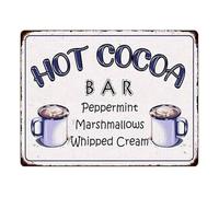 RNUMLIGH Rustic Peppermint Marshmallows Sign Vintage Metal Tin Wall-Art for Coffee Bar Corner Kitchen Nook or Holiday Party 8 X 12 inch