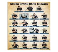 RNUMLIGH Scuba Diving Hand Signals Metal Sign Underwater Communication Reference for Divers Dive Shop Boat Club Wall Decor 8 X 12 inch
