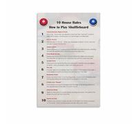 RNUMLIGH Shuffleboard Quick Reference Guide Official Rules Poster Wall-Art Chart for Game Room Man Cave Home Bar(Unframed,12x18inch(30x45cm))