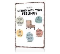 RNUMLIGH Sit With Your Emotions Metal Wall Sign 8x12 Inch