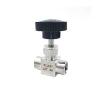 RNUMLIGH SS 304 Stainless Steel Valve 1/8" 1/4" 3/8" 1/2" Equal Female Thread Flow Control Shut off Needle Valve (1/2")