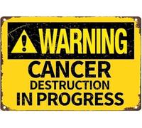 RNUMLIGH Strength in Progress Fighter Support Retro Tin Sign for Hope Awareness Wall-Art 8 X 12 in