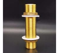 RNUMLIGH Various 1/2" 3/4" 1" Male Brass Water Tank Bulkhead Pipe Fitting Connector Coupler Adapter Home Garden Hole Drainer (Shuang06-100mm)
