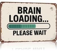 RNUMLIGH Vintage Aluminum Sign Brain Loading Progress Computer Style Wall-Art for Bedroom Studio Reading Nook 8 X 12 in