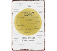 RNUMLIGH Vintage Look Metal Plaque Things I Cannot Control Release Them Stoic Reminder For Living Room Entryway Calm Corner Decor Tin Sign 8 X 12 inch