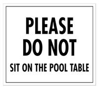 RNUMLIGH Vintage No Sitting On Table Tin Sign 12x8 Inch
