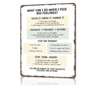 RNUMLIGH What To Do With Emotions Aluminum Sign Mindfulness Wall Decor For Social Worker Classroom Calm Down Corner Space 8 X 12 inch