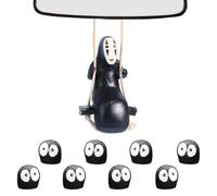 RNXSIB Accessori auto anime di No Face Man, ciondolo anime per specchietto retrovisore auto, specchietto retrovisore auto, consolle centrale, cruscotto, specchietto retrovisore, inclusa graziosa anca