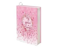 Rnyleeg Book Sox - Copertina elastica per libri, si adatta alla maggior parte dei libri di testo con copertina rigida e scritta "My Grace is Enough Bible Covers"