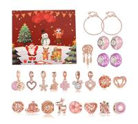 Rnyrn Braccialetto Avvento Natale,24 Giorni Kit Creazione Gioielli - Fai da Te Braccialetto Calendario Avvento | Per Bambini Adulti Riunioni Familiari Regalo per Feste Attività Scolastica Inverno Casa