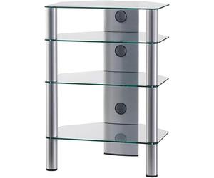 RO&CO SONOROUS - Mobile HiFi 4 RIPIANI. Vetro Trasparente/Telaio Grigio. Ref. rx2140-tg