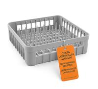 RO Linea Bianca - Cestino per lavastoviglie, 40 pin, 400 x 400 x 110 mm, in polipropilene industriale, impilabile, forato, essiccato, compatibile con Sammic Silanos Jemi Infrico San Marino Hosteleria