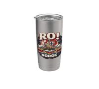 Ro Norge Viking Longship Bandiera Norvegese Orgoglio scandinavo Bicchiere termico in acciaio inox doppia parete