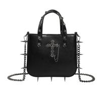 Ro Rox Borsa a tracolla con punte e borchie Borsa a catena punk gotico con punte e borchie