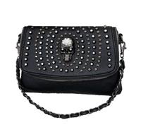 Ro Rox Borsa Tracolla Piccola Borchie Teschio Finta Pelle Catena Gotica Rivetto