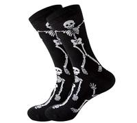 Ro Rox Calzini gotici Scheletro Teschio Pipistrello Zucca Voodoo Halloween Unisex, Nero, Taglia unica