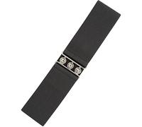 Ro Rox Cintura Donna Larga Elastica in Vita Stile Retrò Vintage - Cintura Stretch per Abiti, Anni 50 - Fibbia Argento o Oro - Taglie 40-60 (Carbone Grigio, Large)