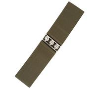 Ro Rox Cintura Donna Larga Elastica in Vita Stile Retrò Vintage - Cintura Stretch per Abiti, Anni 50 - Fibbia Argento o Oro - Taglie 40-60 (Khaki, Large)