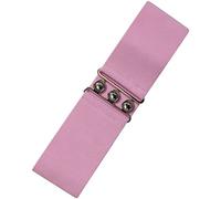 Ro Rox Cintura Donna Larga Elastica in Vita Stile Retrò Vintage - Cintura Stretch per Abiti, Anni 50 - Fibbia Argento o Oro - Taglie 44-48 - Rosa (Baby Pink) (Medium)