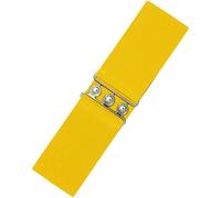 Ro Rox Cintura Donna Larga Elastica in Vita Stile Retrò Vintage - Cintura Stretch per Abiti, Anni 50 - Fibbia Argento o Oro - Taglie 40-60 (Giallo, Medium)