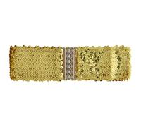 Ro Rox Cintura elasticizzata con paillettes - Cintura elastica scintillante per abiti e completi, Oro, L-XL