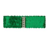 Ro Rox Cintura elasticizzata con paillettes - Cintura elastica scintillante per abiti e completi, Verde, S-M