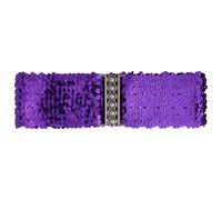 Ro Rox Cintura elasticizzata con paillettes - Cintura elastica scintillante per abiti e completi, Viola, S-M