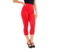Ro Rox Ella Pantaloni Capri 3/4 Vintage Retro Pinup Anni 1950 - Rossa (L)