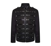 Ro Rox Giacca da Parata Festival Musicale Batterista da Uomo - Nero e Nero (L)