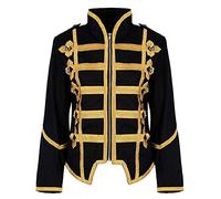 Ro Rox Giacca da Percusionista per Donne Sfilata Militare Emo Punk - Nero & Oro (IT 46)