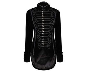 Ro Rox Gotico Giacca Frac in Velluto per Donne Nero (XL)