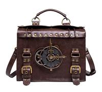 Ro Rox Lavinia Steampunk Borsa a Tracolla Orologio Ingranaggi Pendenti Ecopelle
