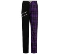 Ro Rox metà metà Pantaloni Check Tartan Unisex Plaid Emo Punk Gotico, Viola, 34W